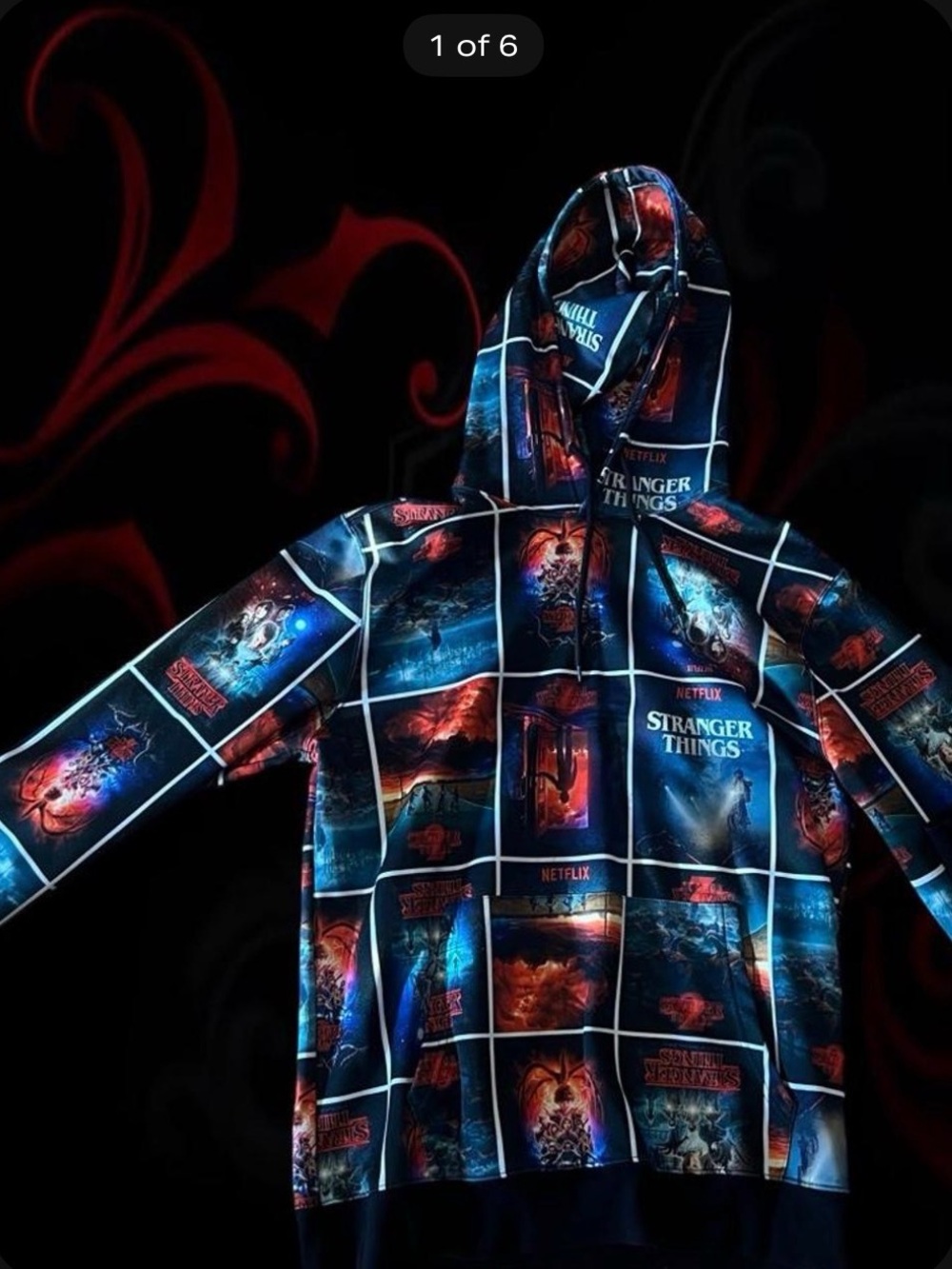 Netflix Stranger Things Graphic Hoodie - Blue, Black, Red